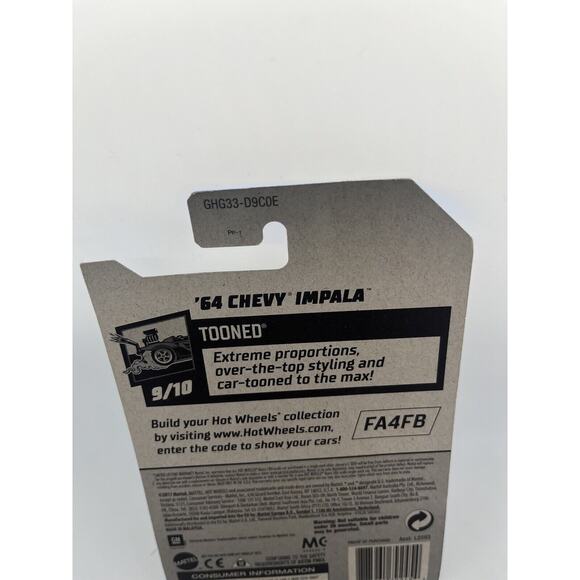 2020 Hot Wheels Zamac Wal-Mart Exclusive '64 Chevy Impala Tooned #9/10 - Picture 5 of 6